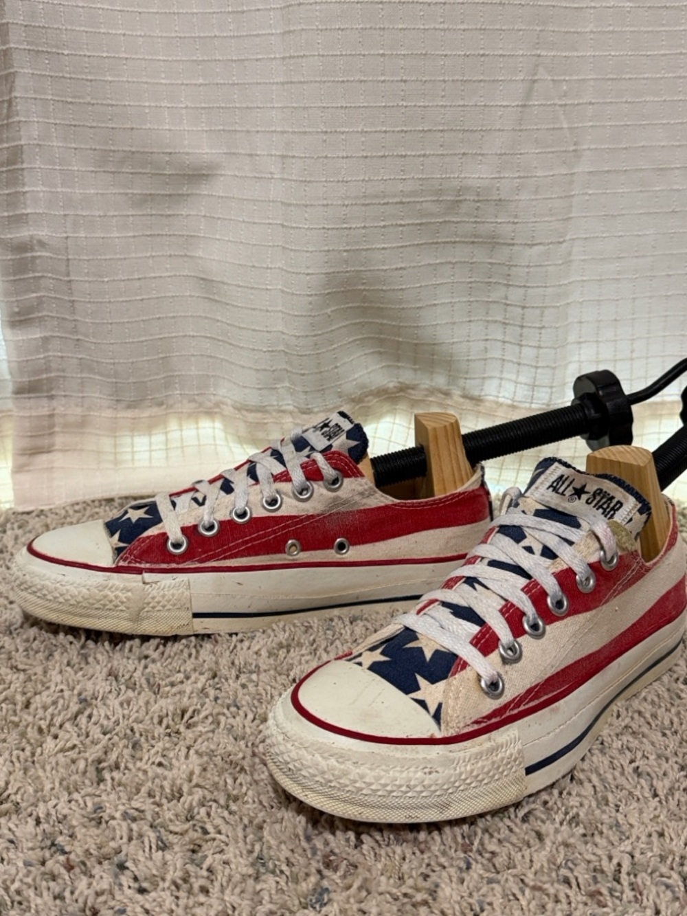VTG 2000s Converse All Star low top shoes 7.5 Flag red white blue stars stripes